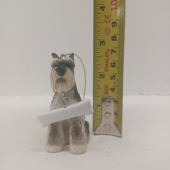 Schnauzer Dog Ornament with Dangling Bone Christmas Tree Decoration - Picture 8 of 9